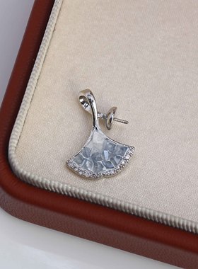 DIY珍珠配件小扇形吊坠空托