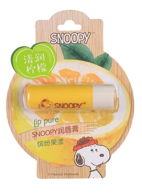 学生润唇膏SNOOPY缤纷果漾润唇膏草莓甜橙蜜桃柠檬水果香滋润保湿