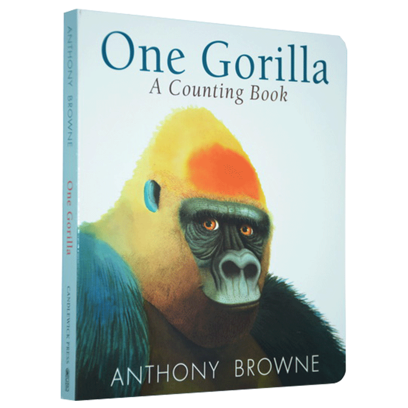 一只大猩猩数数书 One Gorilla A Counting Book 英文原版本幼儿英语启蒙纸板书 安东尼布朗 Anthony Browne 英文版进口绘书籍 - 图0