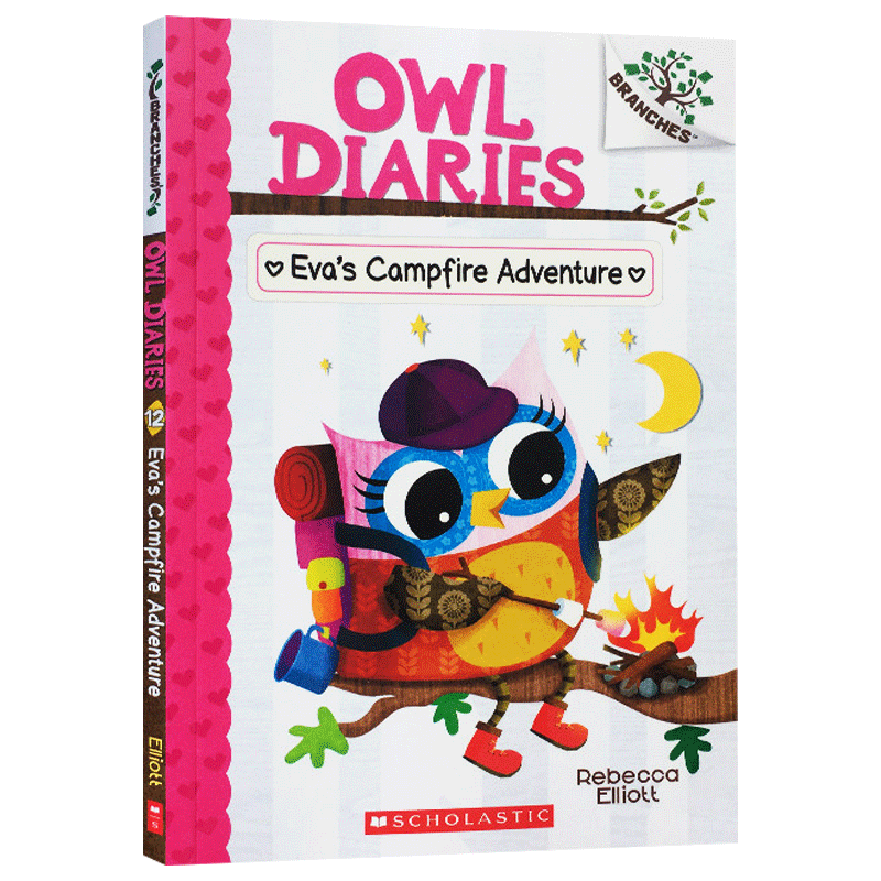 学乐大树系列 猫头鹰日记12 伊娃的篝火历险 Owl Diaries #12 Eva's Campfire Adventure 英文原版儿童读物 进口书籍 - 图0