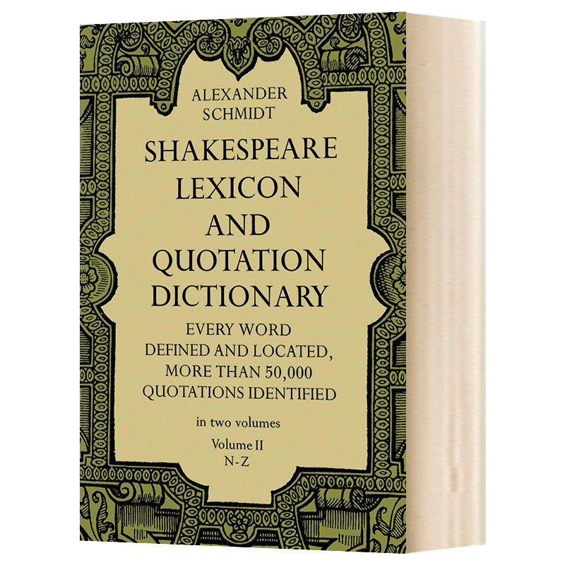 莎士比亚词典2 Shakespeare Lexicon and Quotation Dictionary Vol 2 英文原版文学诗歌读物 进口英语书籍 - 图0