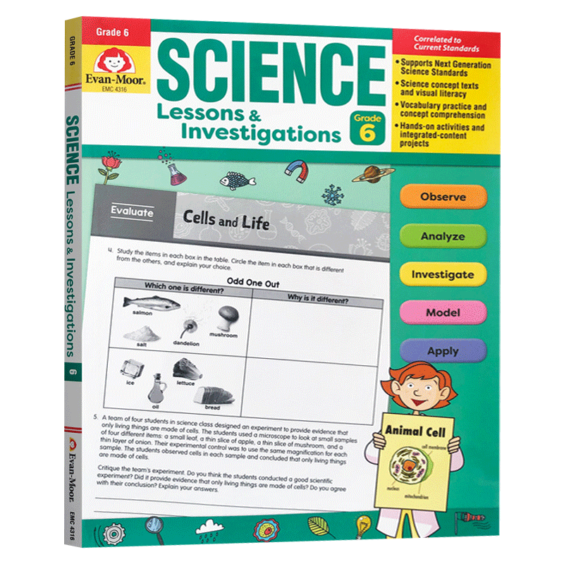 科学研究探索系列练习册 六年级 Science Lessons and Investigations, Grade 6 TE 英文原版美国加州小学英语教辅 英文版书 - 图0