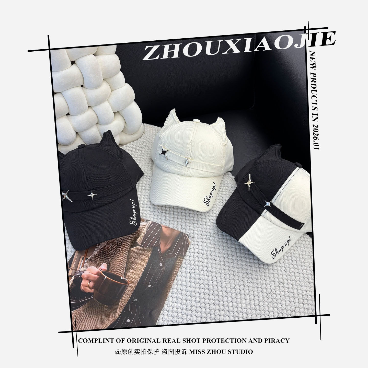 韩版小众设计师杜宾犬耳鸭舌帽女春夏时尚狐狸耳朵百搭情侣棒球帽,淘宝优惠券,粉丝福利购,淘宝优惠卷