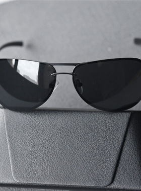 专业高端黑色防晒无框墨镜偏光