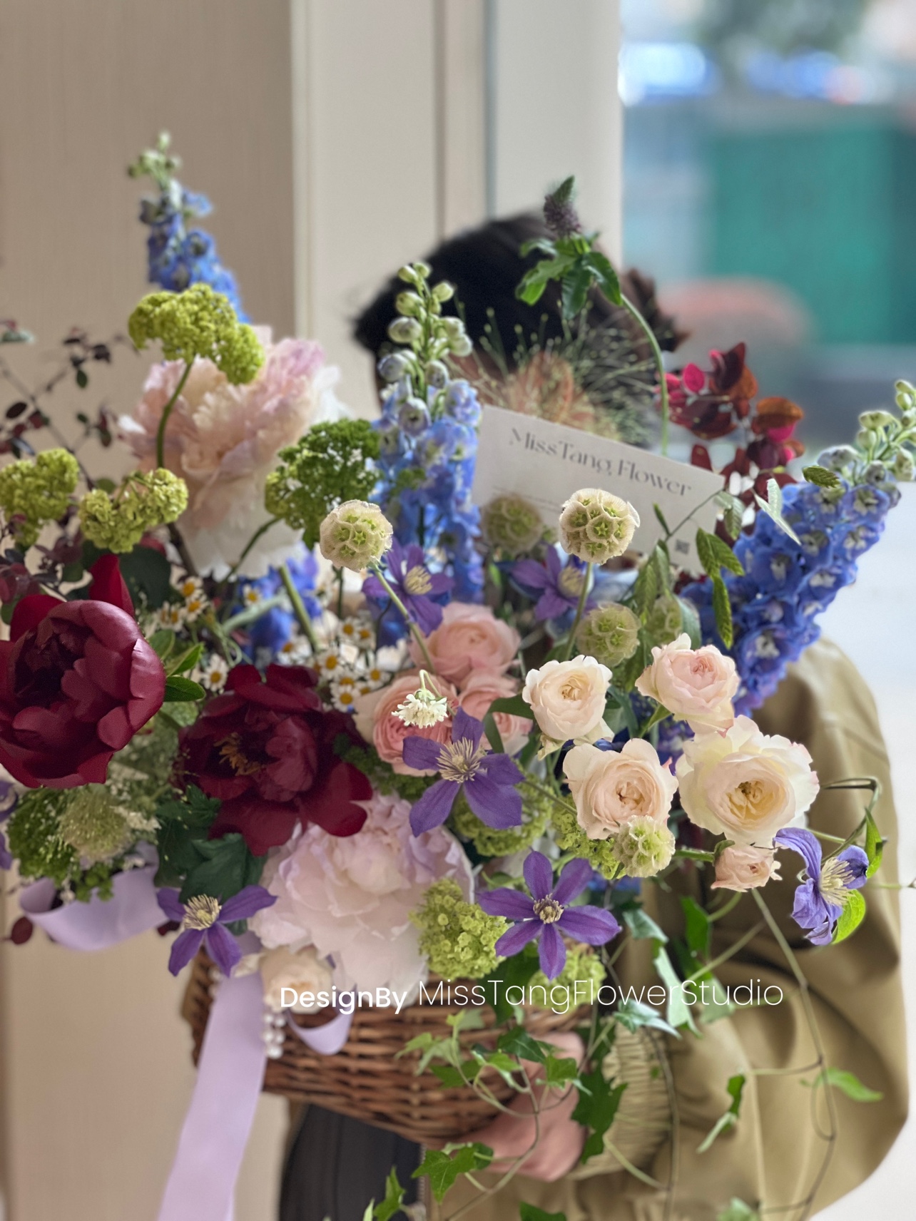 Miss棠母亲节花篮法式芍药插花母亲节武汉鲜花同城速递