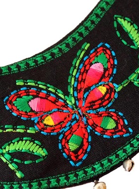 民族工艺品特色项链韵味手工绣片项链毛衣链媚草西多福韦迷你餐具