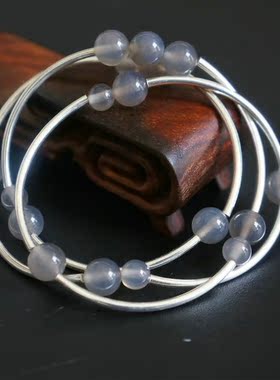 手工光面玉髓生日礼物灰玛瑙