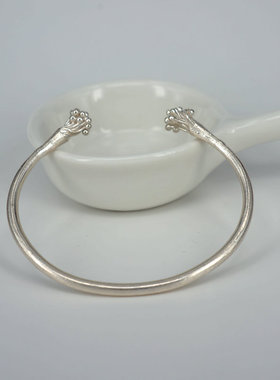 复古做旧风泰银珊瑚雏菊亚光手镯