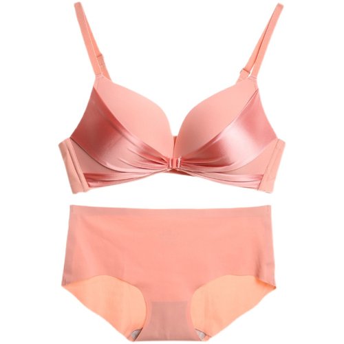 前扣式内衣女无钢圈加厚聚拢小胸罩收副乳新爆款高档美背文胸套装 - 图3