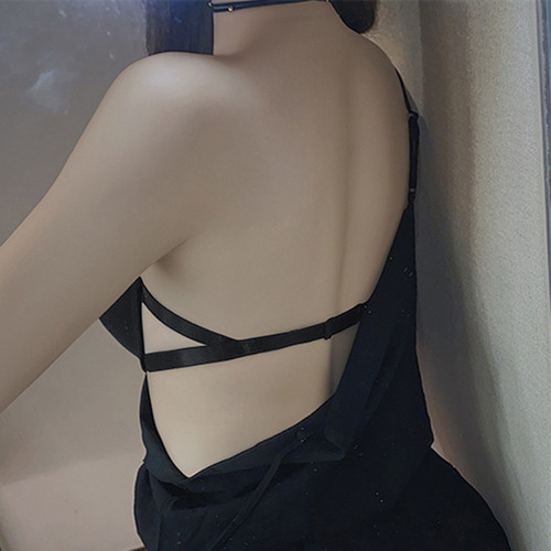 美背无肩带内衣女防滑聚拢文胸性感隐形大胸薄款无痕露背小胸罩U - 图1