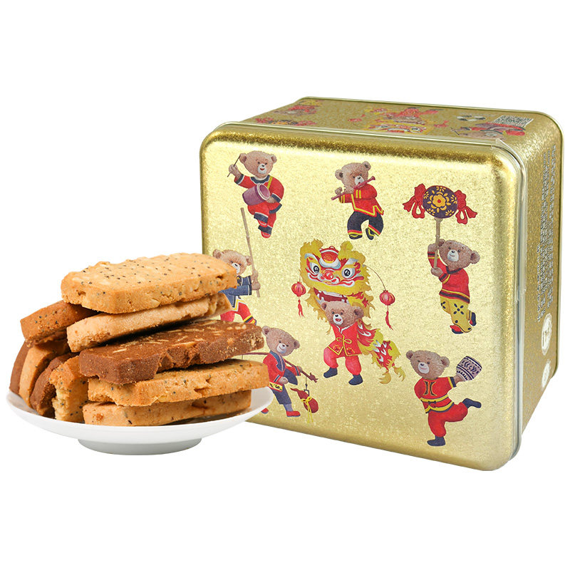 香港珍妮曲奇聪明小熊坚果饼干八味果仁手工曲奇礼盒装进口零食