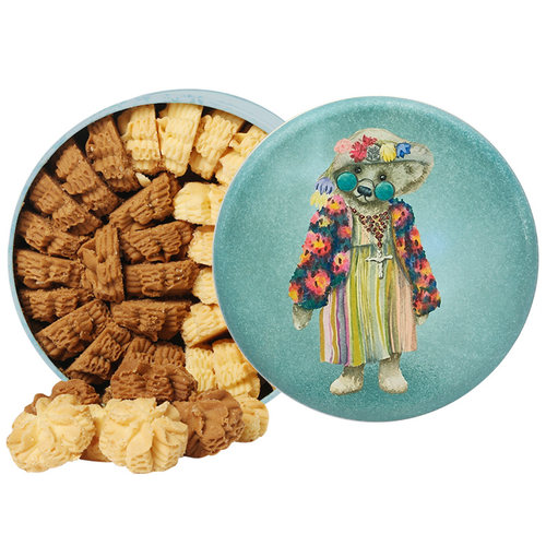 香港珍妮曲奇聪明小熊饼干640g双味小花曲奇礼盒伴手礼品零食特产 - 图2