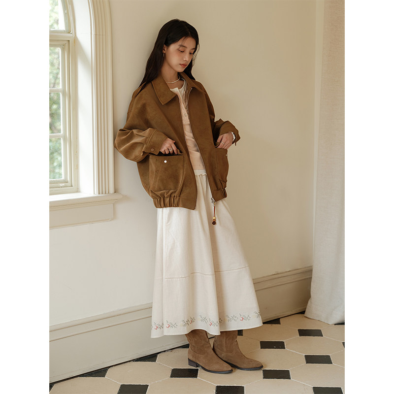 Botanique植物学“木质调”串珠拉头麂皮绒皮衣夹克外套,淘宝优惠券,粉丝福利购,淘宝优惠卷