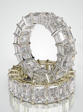 18K金祖母绿全圈满镶可定制戒指