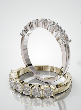 壹钻18K金轻奢小众婚戒可定制