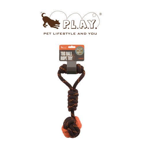 宠物狗拔河玩具 PLAY 美国 绳结球大型犬发泄磨牙拔河 - 图1