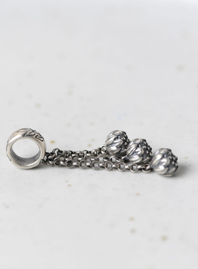 纯银S925银泰银复古工艺盒子银流苏配件女款手工diy银饰品