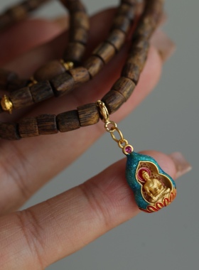 真正的沉香懂货的收天然沉香多圈油性超好搭配沉香配饰珐琅彩吊坠