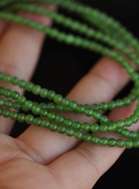 精品一枚天然碧玉双层项链精美无杂裂超美的小绿条