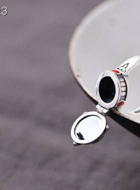 新款嘎乌盒戒指足银花复古工艺宽约1.1cm