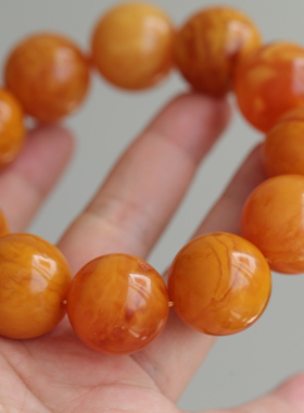 收藏品天然老花蜡手链每一颗都可以做锁骨链霸气十足的手串63