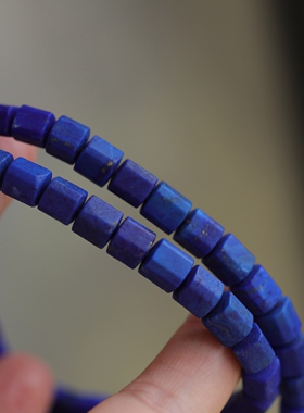 高端定制天然青金石原石项链搭配鎏金花托万能扣设计整体感超好63