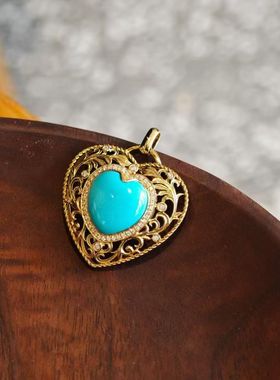 精致雕花18K金镶嵌钻石原矿美松精品吊坠可出地大国建权威证书