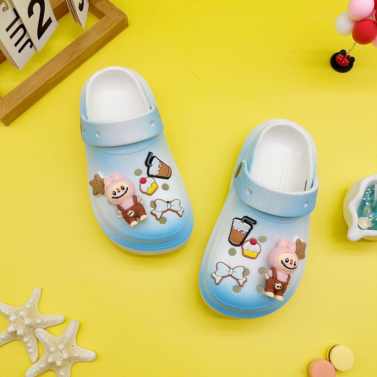 新款男女童亲子拖鞋卡通奶茶拉布布EVA洞洞鞋软底防滑包头凉鞋,淘宝优惠券,粉丝福利购,淘宝优惠卷