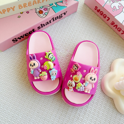 新款爆款卡通水果拉布布百搭男女童EVA拖鞋时尚双拼软底防滑凉鞋 - 图2