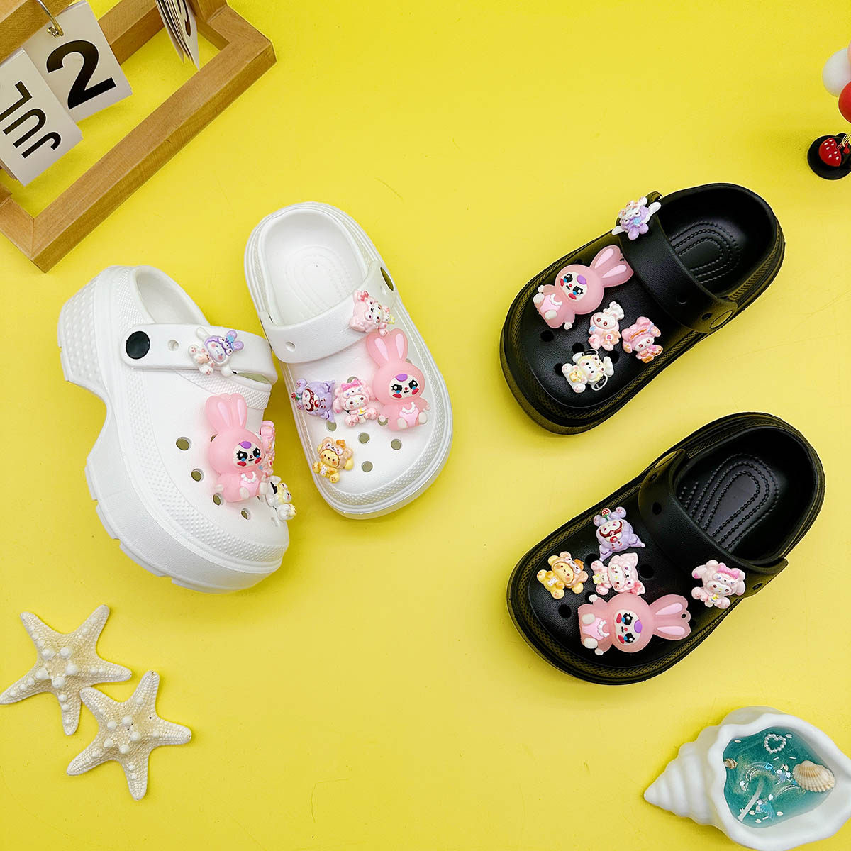 新款男女童亲子拖鞋卡通粉色兔子EVA洞洞鞋软底防滑包头凉鞋,淘宝优惠券,粉丝福利购,淘宝优惠卷