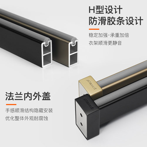 顶固衣柜挂衣杆衣橱横杆橱柜防滑挂杆柜子衣杆托法兰座衣架杆配件 - 图1