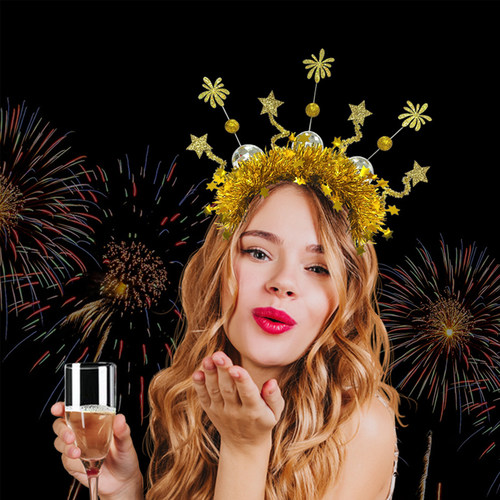 2026新年元旦跨年晚会舞会帽子NEW YEAR头饰发箍学校公司活动道具 - 图0