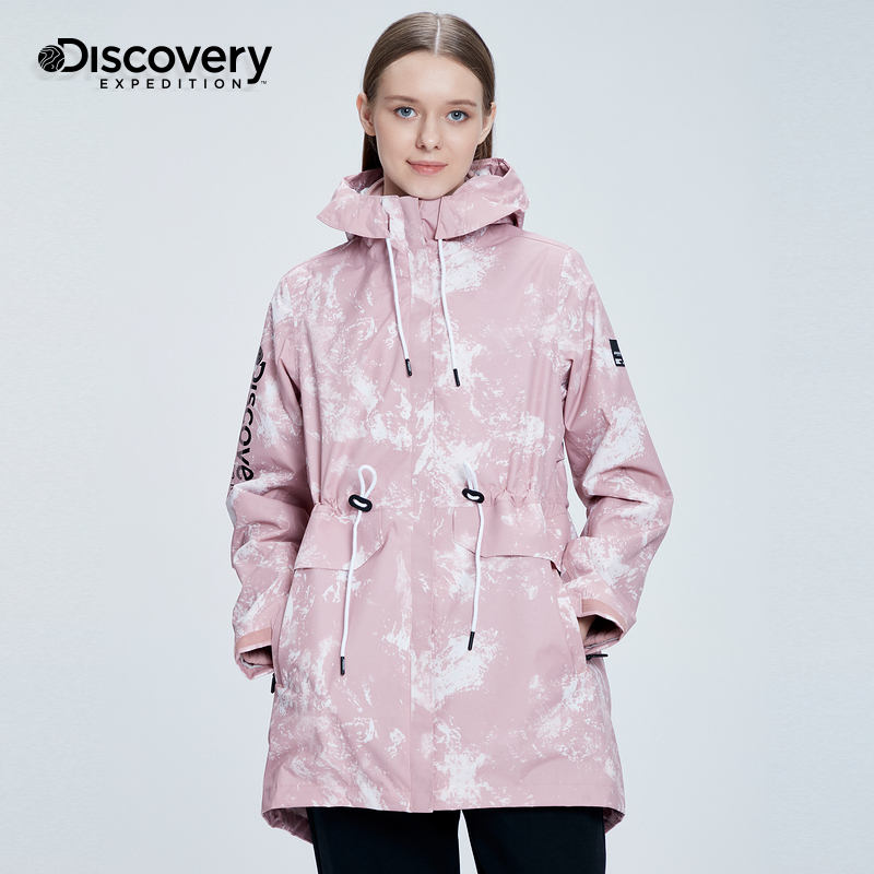 Discovery冲锋衣女秋冬新品三合一防风衣外套加绒旅游户外登山服-图0