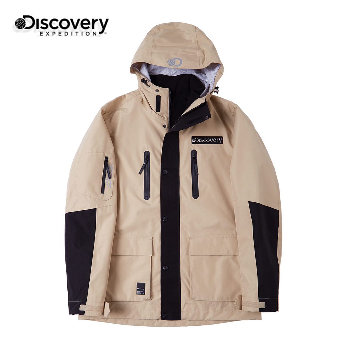 Discovery冲锋衣男三合一加厚两件套可拆卸加绒外套户外登山服-图3