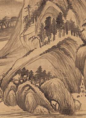 董其昌石田诗意山水图国画绢本