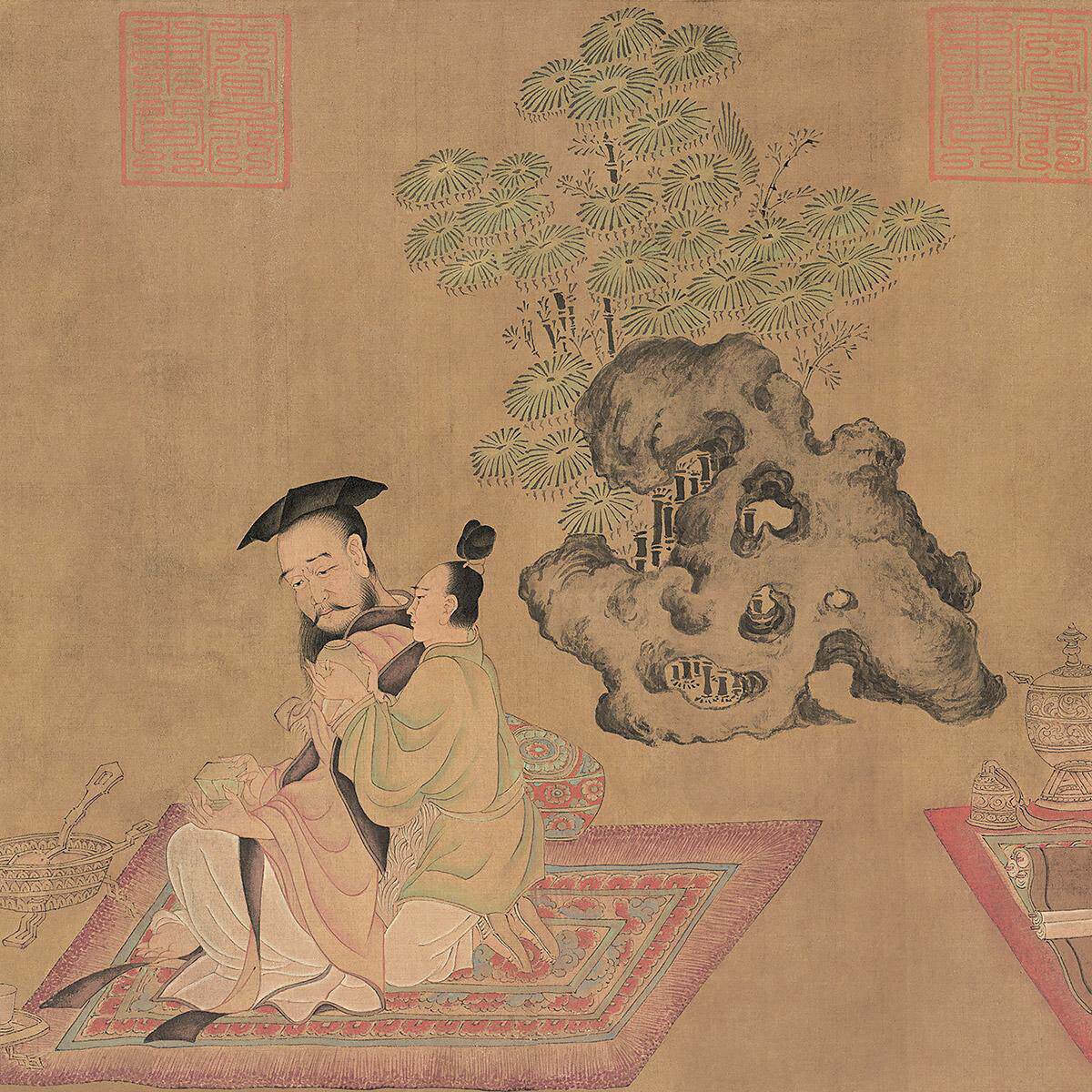 唐孙位高逸图竹林七贤图国画名家真迹复制画芯高清微喷临摹范本