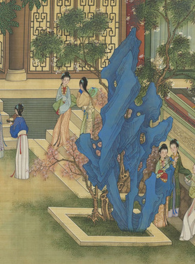 冷枚仿仇英汉宫春晓图宫廷人物图艺术微喷印绢本画心临摹范本画稿