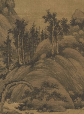 五代李唐襄琴怀鹤图名家国画