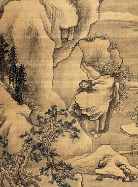 明朱端寻梅图绢布临摹仿古雪山