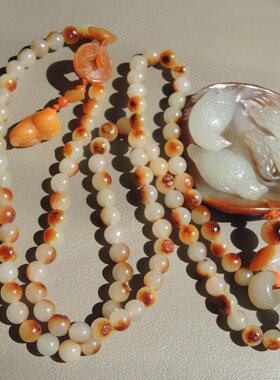 大师作品秒杀价珍稀俏色名品全包聚金鹿皮金包银籽料吊坠配项链R