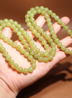 方言和田玉且末细腻黄口料手串