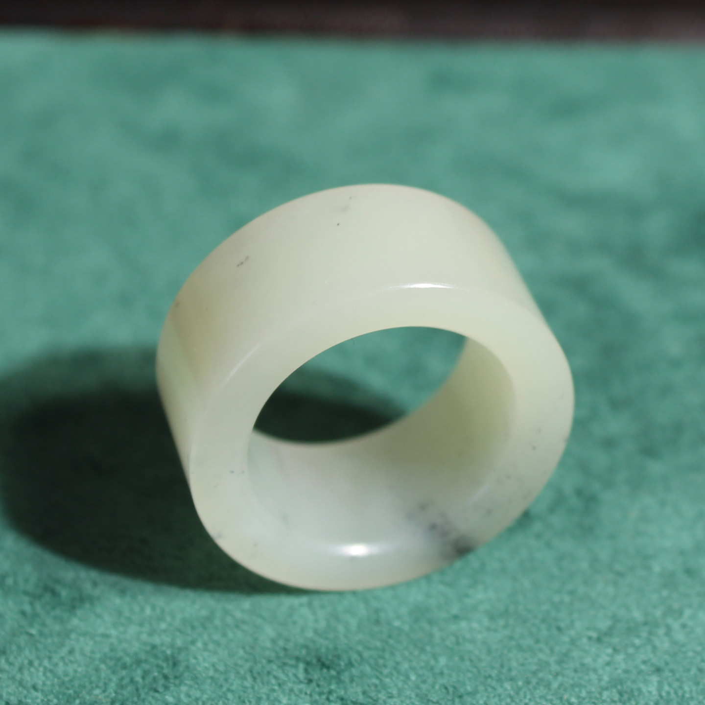 Yuxi Jewelry Authentic Xinjiang High Oil Fine Hetian Jade High White Jade Blue and White Seed Material 21mm Ring Ring A1
