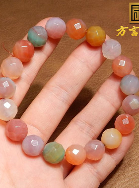 方言和田玉多彩盐源玛瑙时尚手串