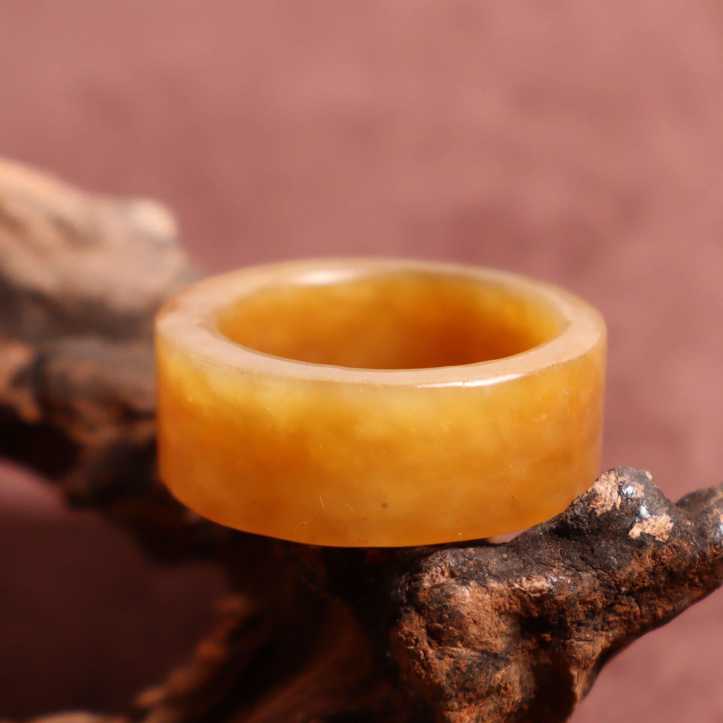 Jade Jubilee Jewelry Promotion Hotan Jade Xinjiang Oily Waxy High Fat Brown Sugar Jade Ring 18mm Ring Ring A9