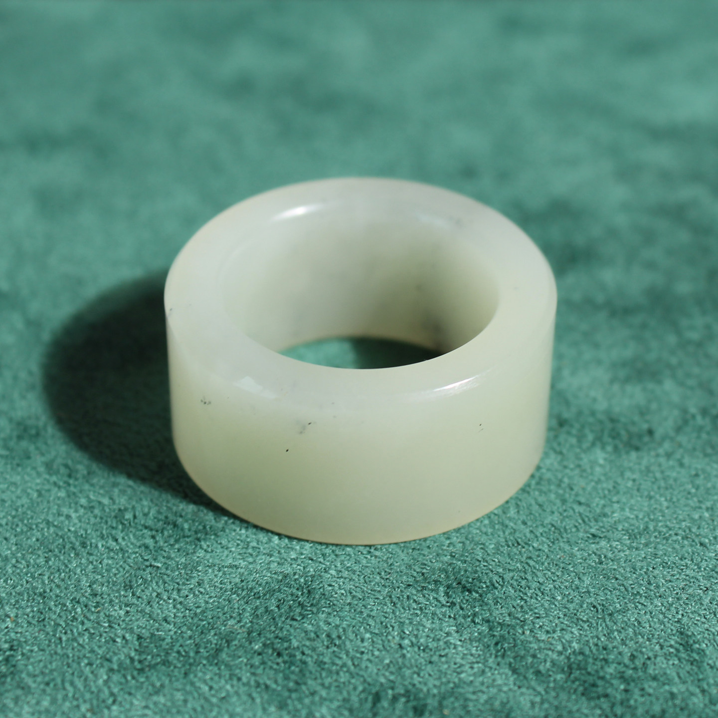Yuxi Jewelry Authentic Xinjiang High Oil Fine Hetian Jade High White Jade Blue and White Seed Material 21mm Ring Ring A1
