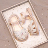 Genuine Leather Girls Princess Girls Crystal Sandals