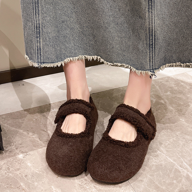 大码玛丽珍鞋41到43冬毛毛鞋女外穿2025新款加绒单鞋保暖勃肯棉鞋,淘宝优惠券,粉丝福利购,淘宝优惠卷