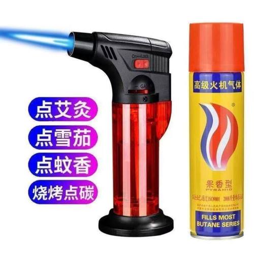 防风打火机充气点火器雪茄点香点艾灸艾条专用焊枪喷枪火棒长手柄 - 图1