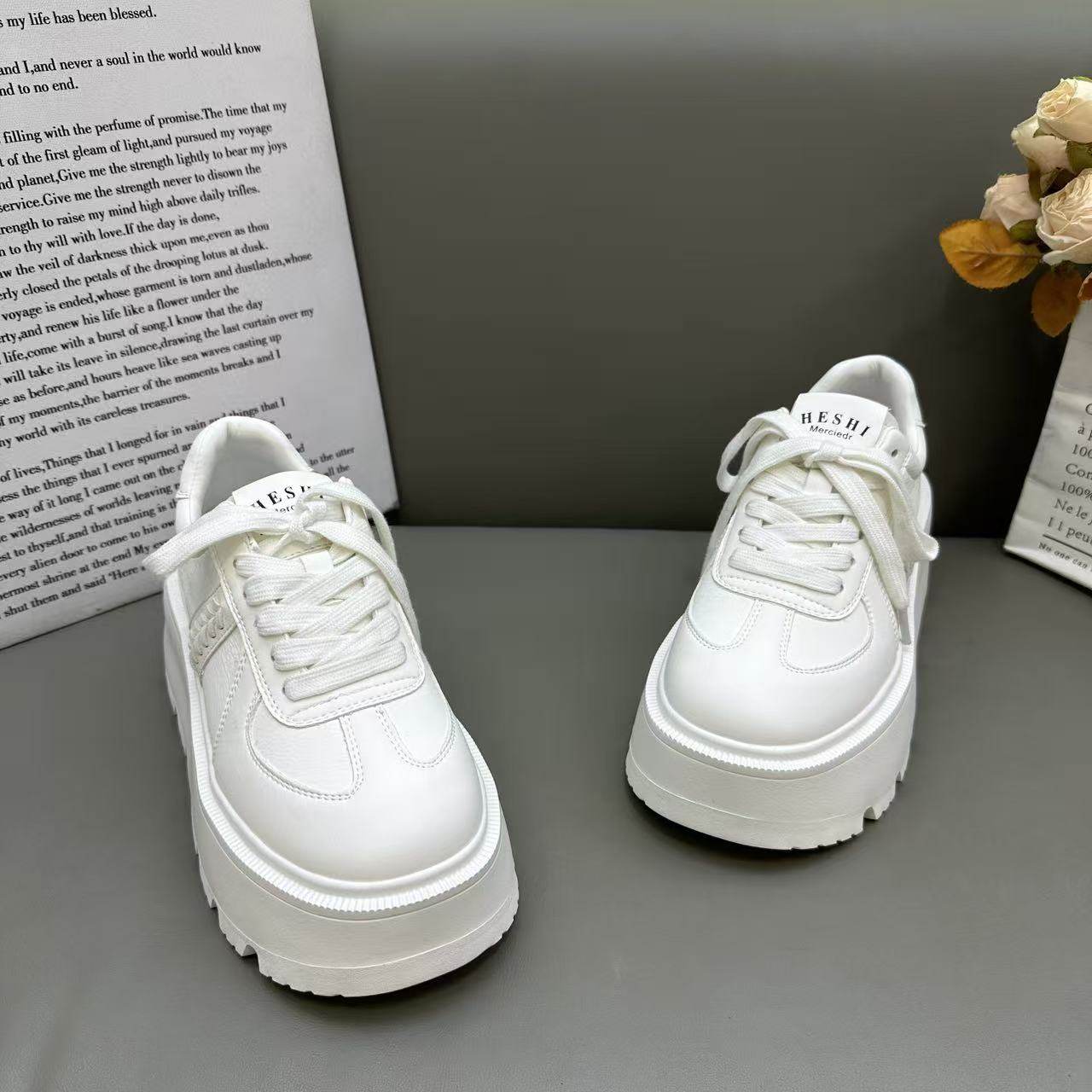 韩版饼干底小个子松糕鞋女2026新款厚底增高时尚百搭简约运动板鞋,淘宝优惠券,粉丝福利购,淘宝优惠卷