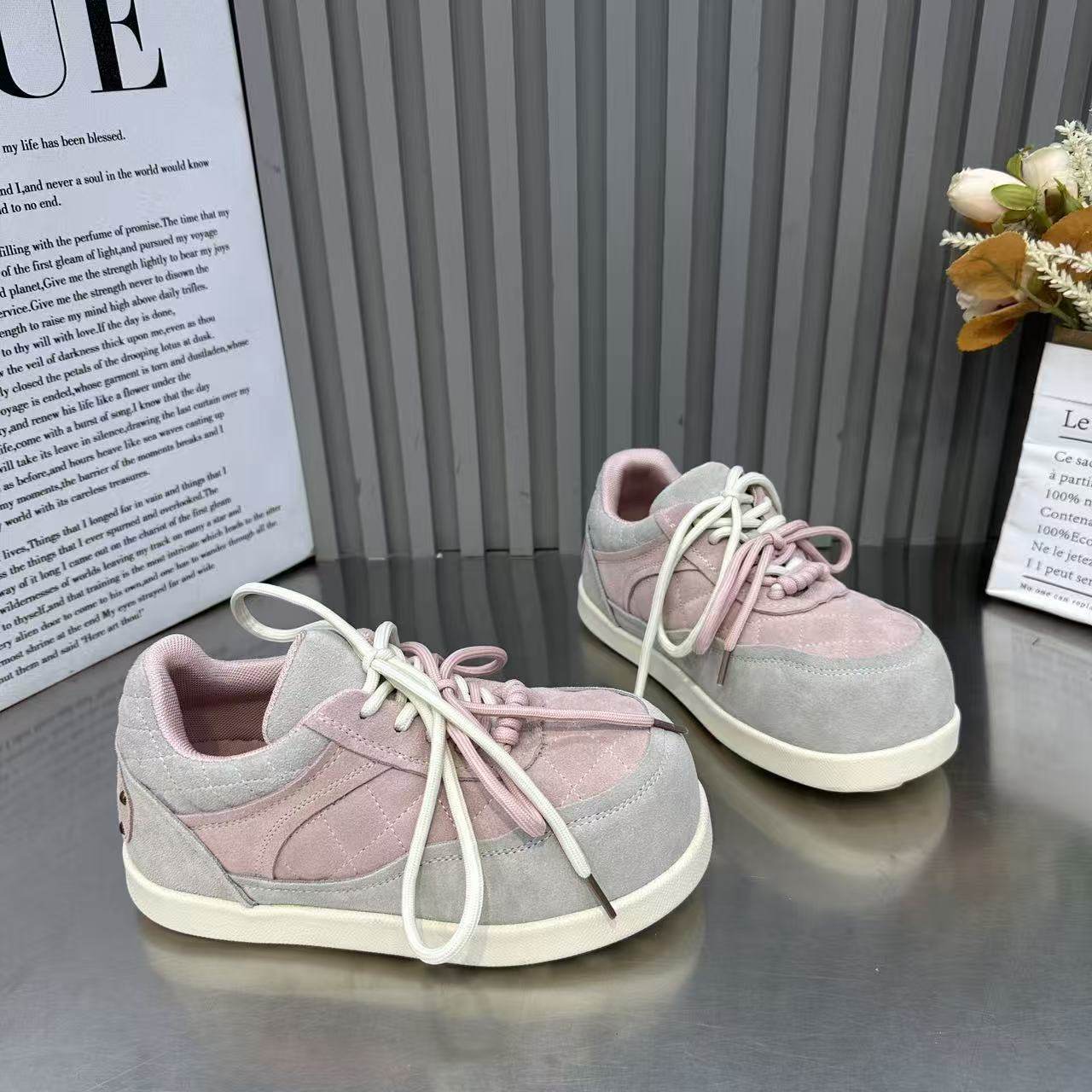 欧洲站拼色内增高厚底德训鞋女鞋2026新款春季爆款运动休闲阿甘鞋,淘宝优惠券,粉丝福利购,淘宝优惠卷